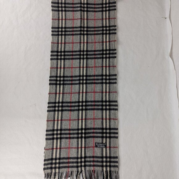 Burberry Iconic Check Lambswool Scarf Gray | Unisex | Designer | Quick Sale - Picture 5 of 7